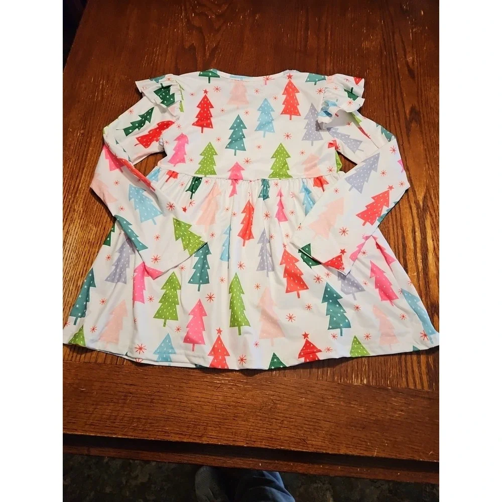 Marie Nicole Clothing‎ Size 5x Christmas Dress White With Trees (A872)